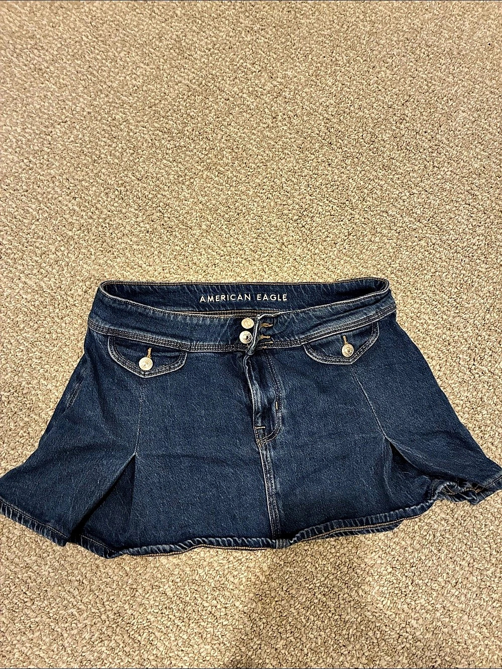 American Eagle AE Low-Rise A-Line Mini Skirt Blue